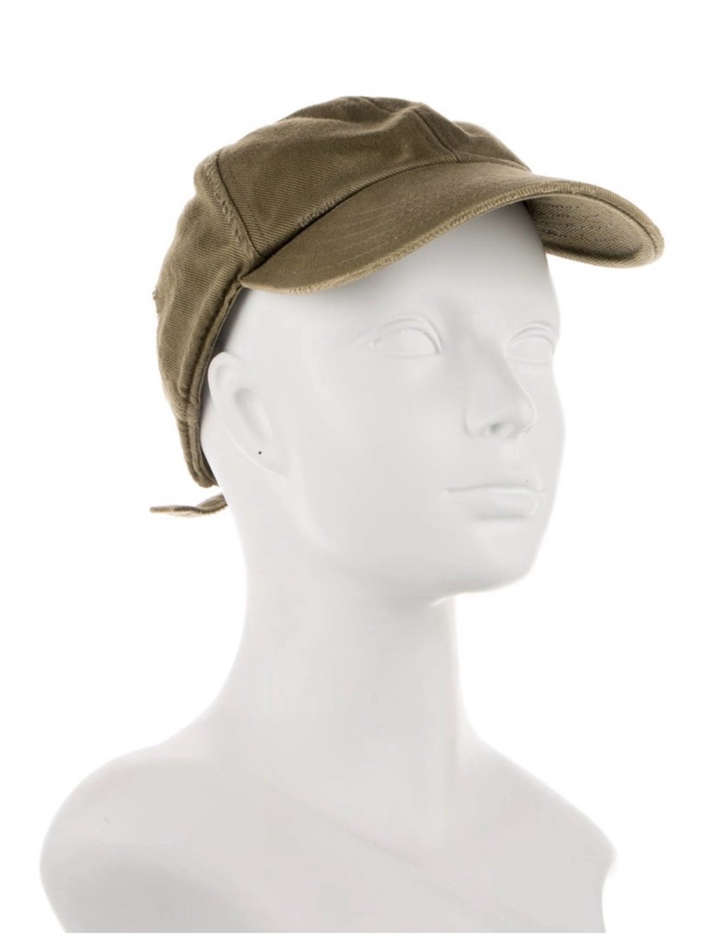 YSL Saint Laurent Olive Distressed Baseball Cap with Subtle Logo - Picture 2 of 3